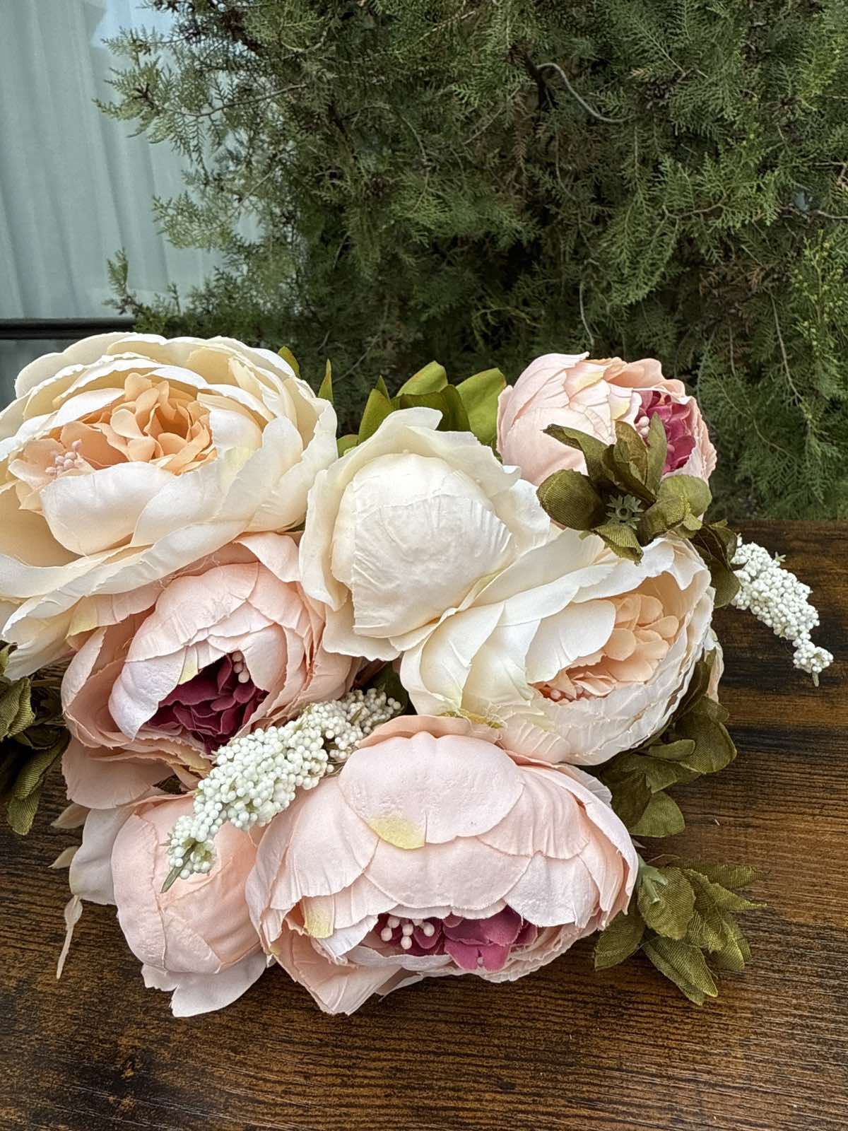 Едър божур смес.китка пудра