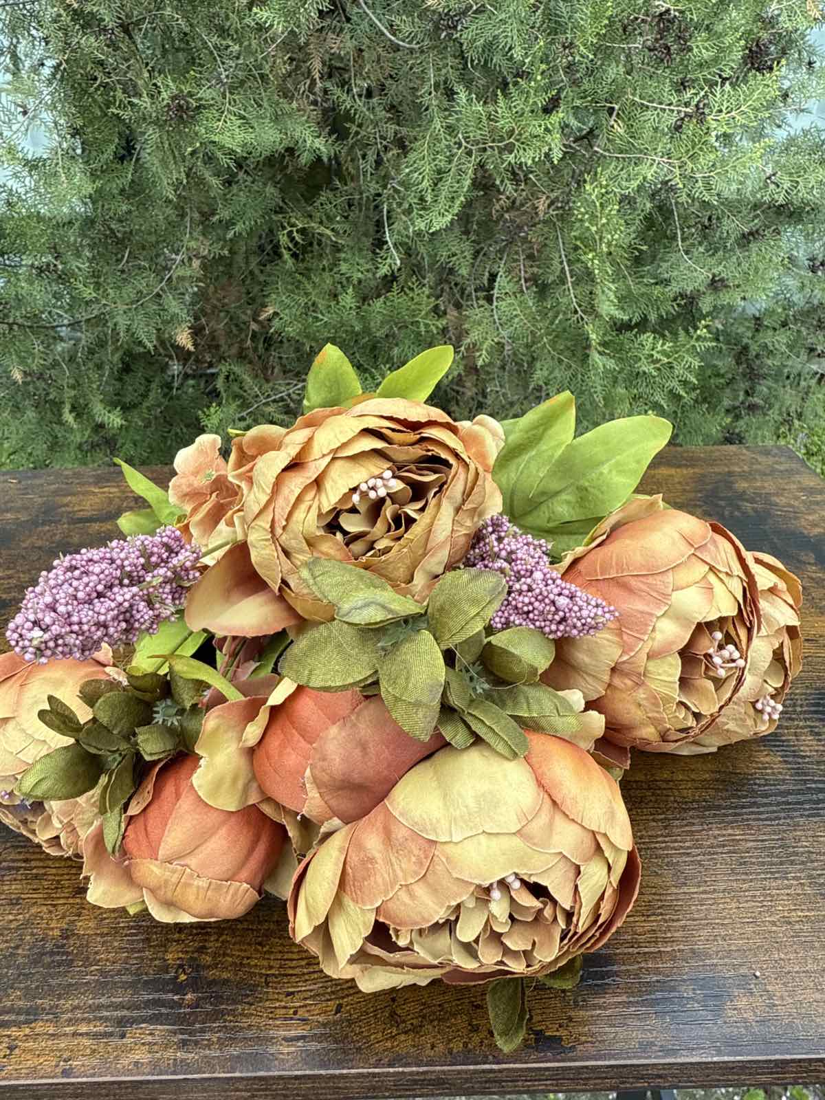 Едър божур смес.китка капучино