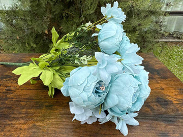 Едър божур смес.китка мента