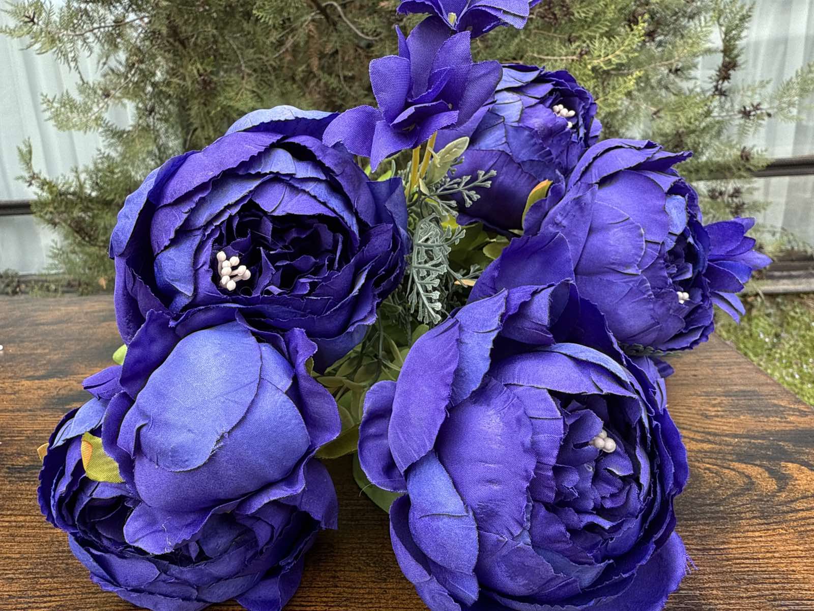 Едър божур смес.китка тъм.лилав