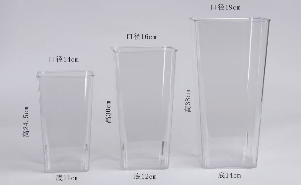 Прозрачна квадратна канта