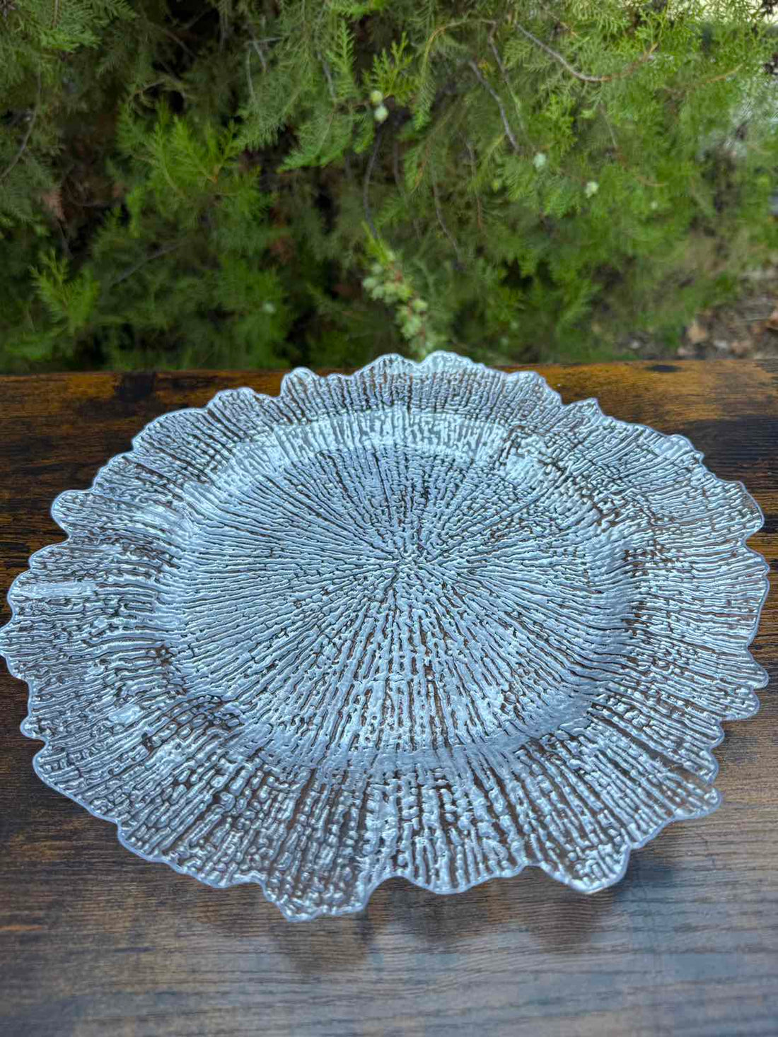 Акрилна чиния слънце сребро