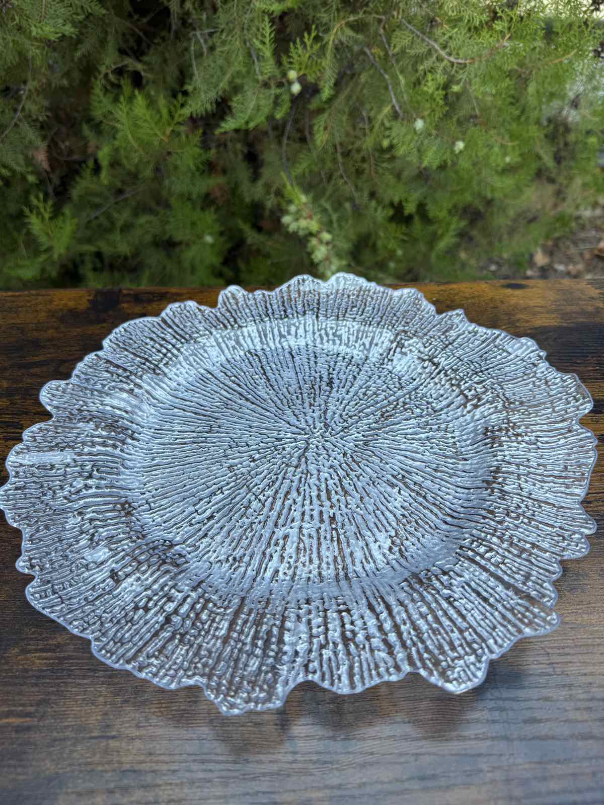 Акрилна чиния слънце сребро