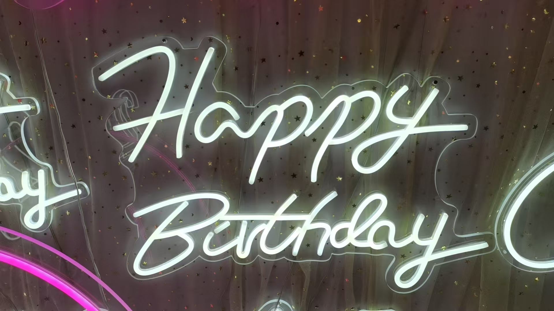 Светещ надпис happy birthday 2