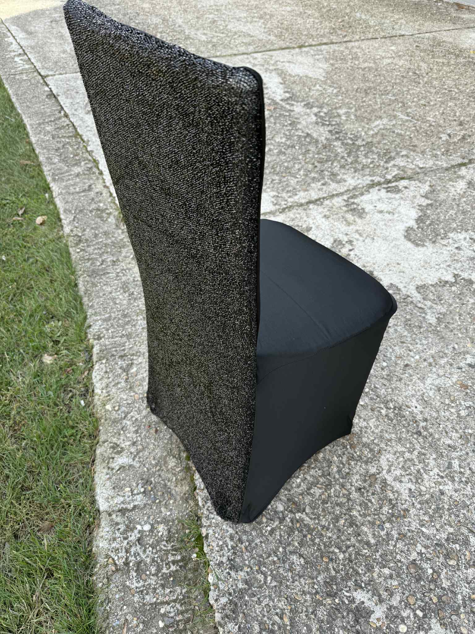 Калъф за стол гръб ламе черен