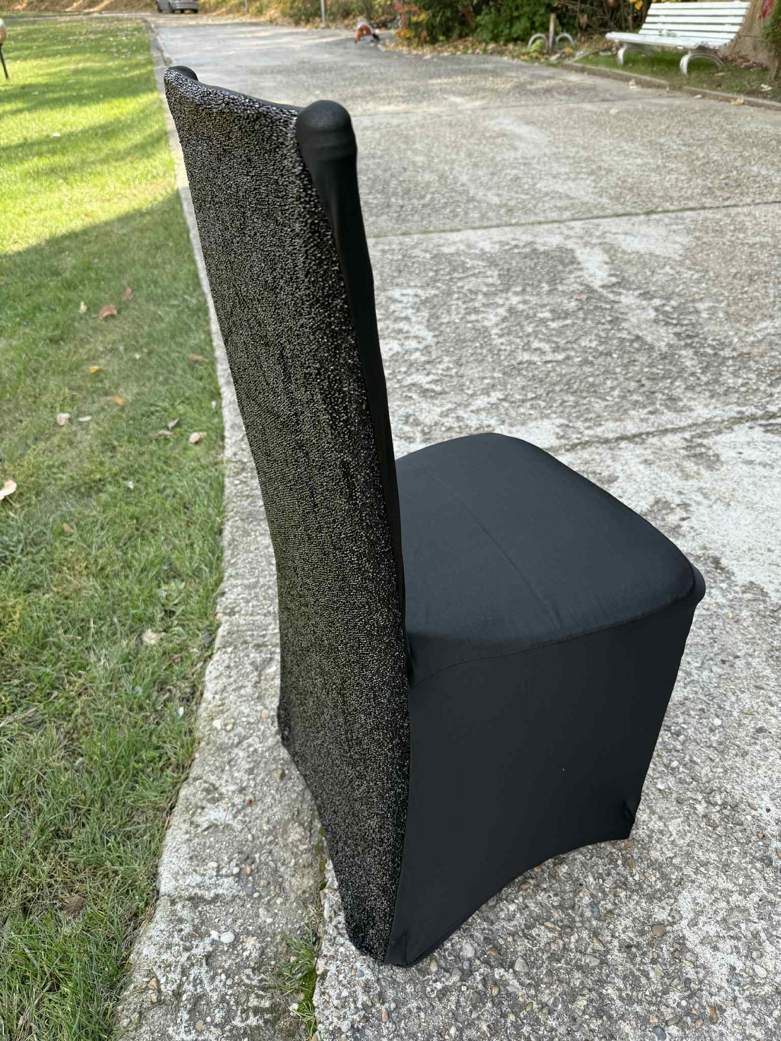 Калъф за стол гръб ламе черен