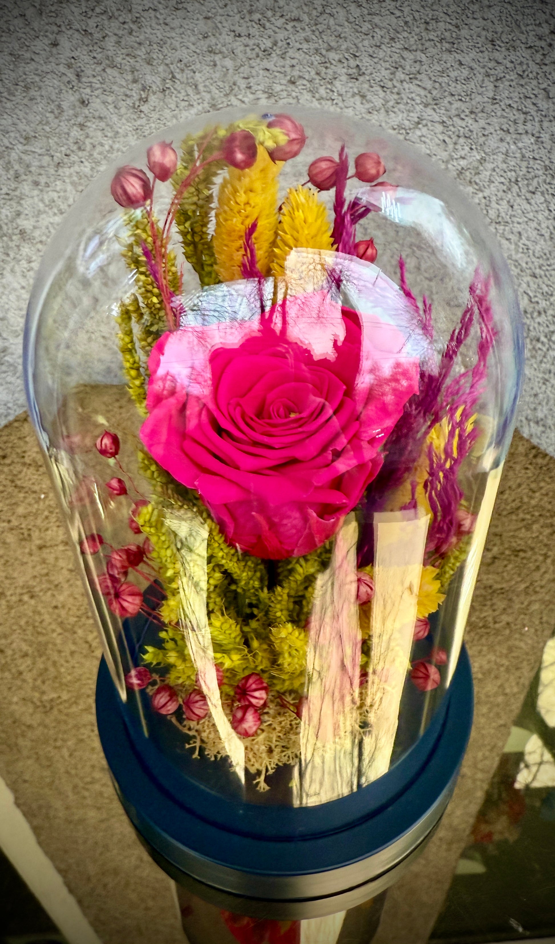 Вечна роза под стъклен похлупак