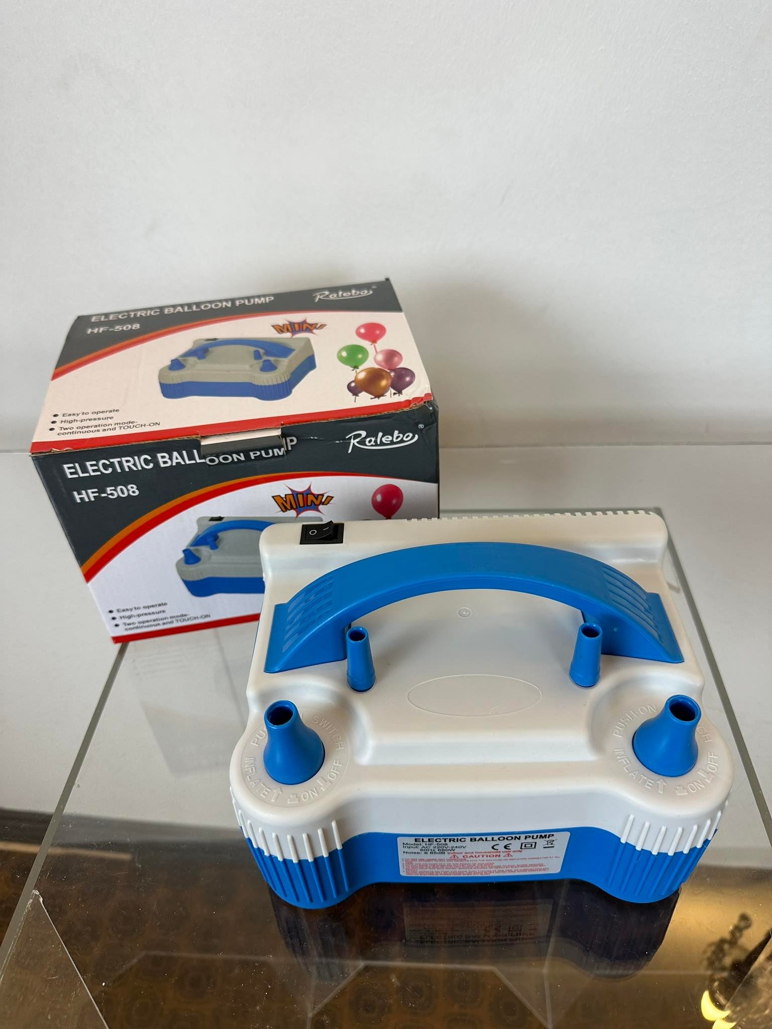 Електрическа помпа за балони синя