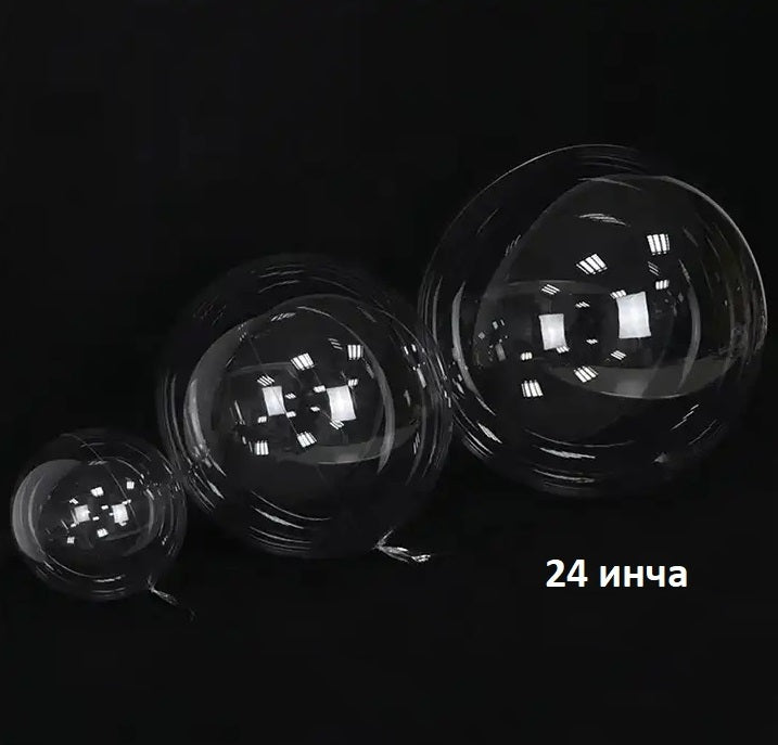 Прозрачен кръгъл балон 24 инча