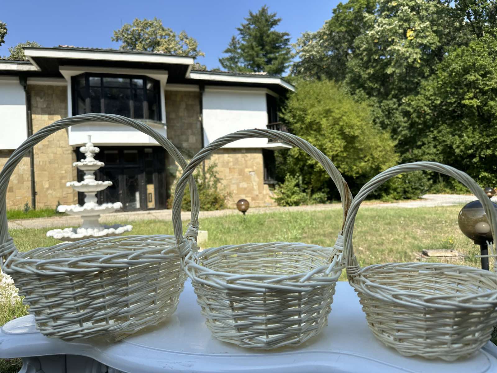 Ратанови кошници кръг комплект 3 бр.