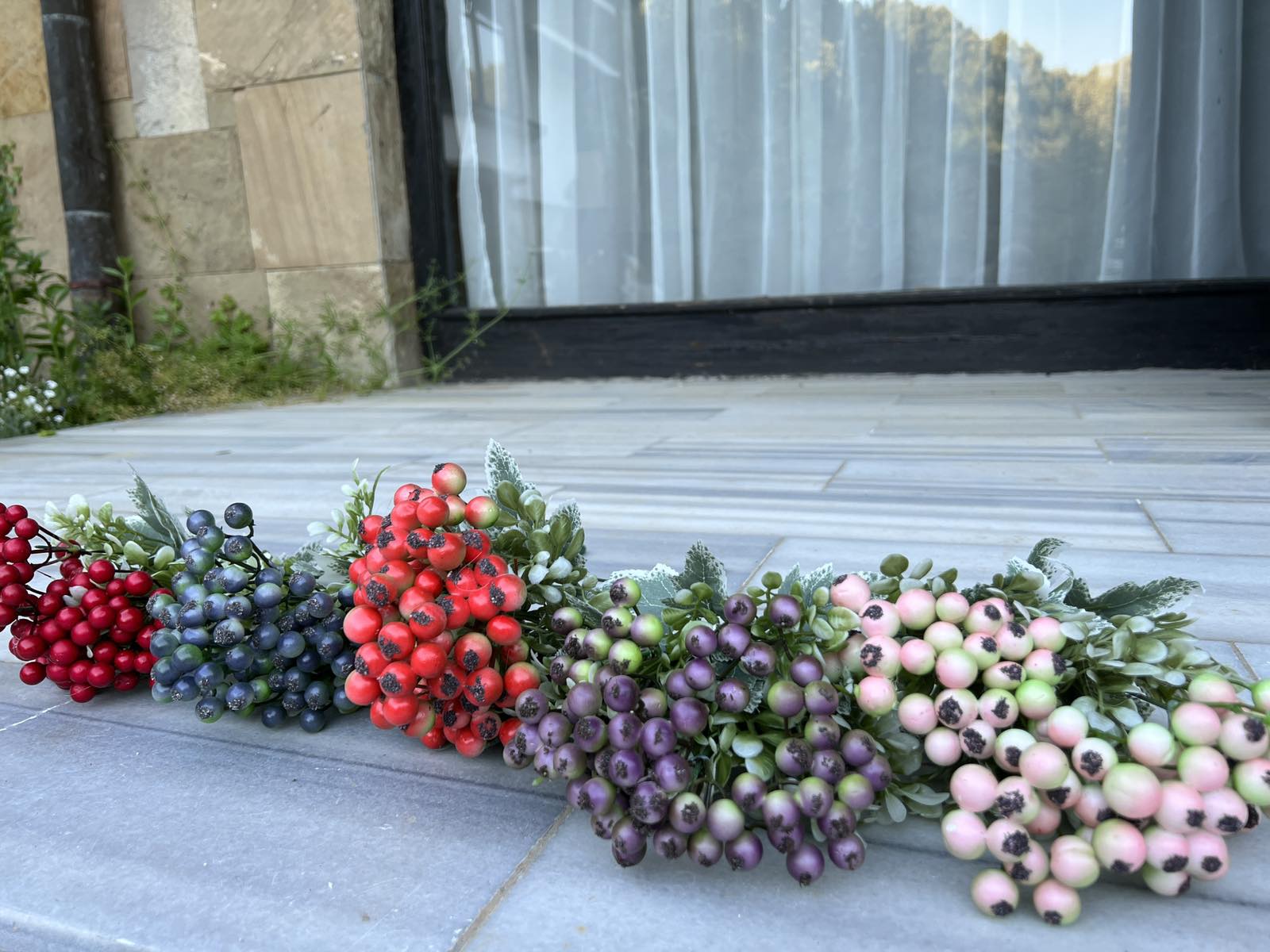 Зеленина с топчета букет синьо