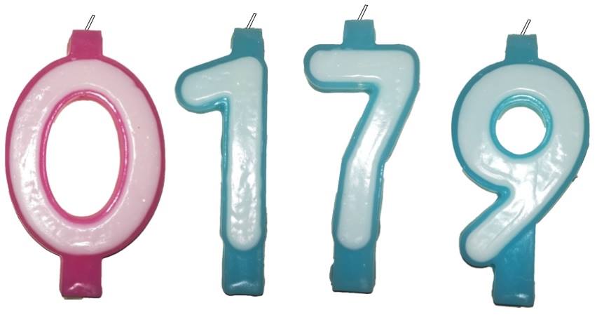 Сини свещи цифри