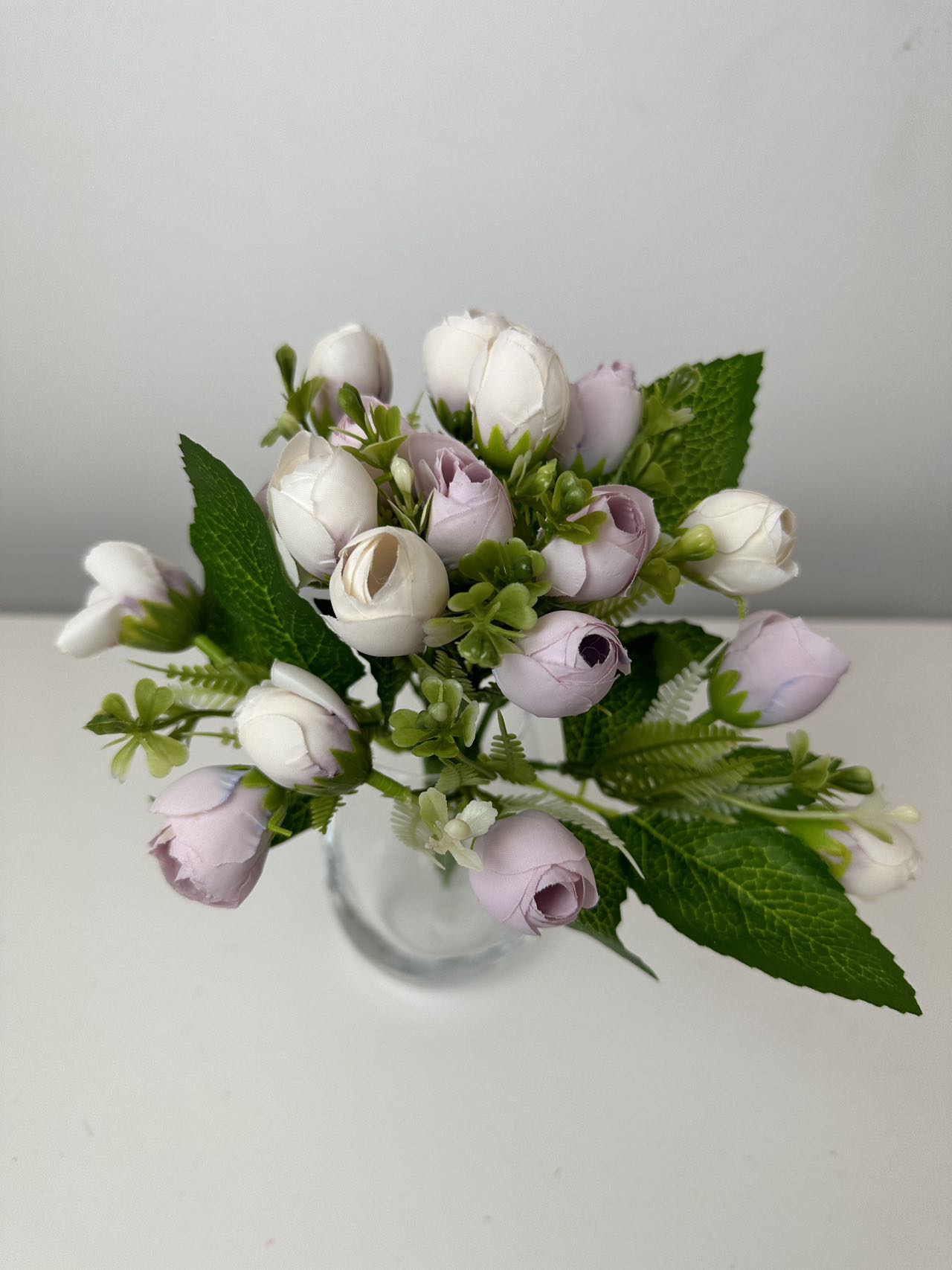 Изкуствени мини божури букет лилаво