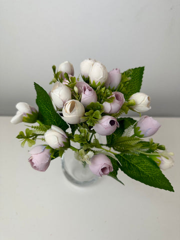 Изкуствени мини божури букет лилаво