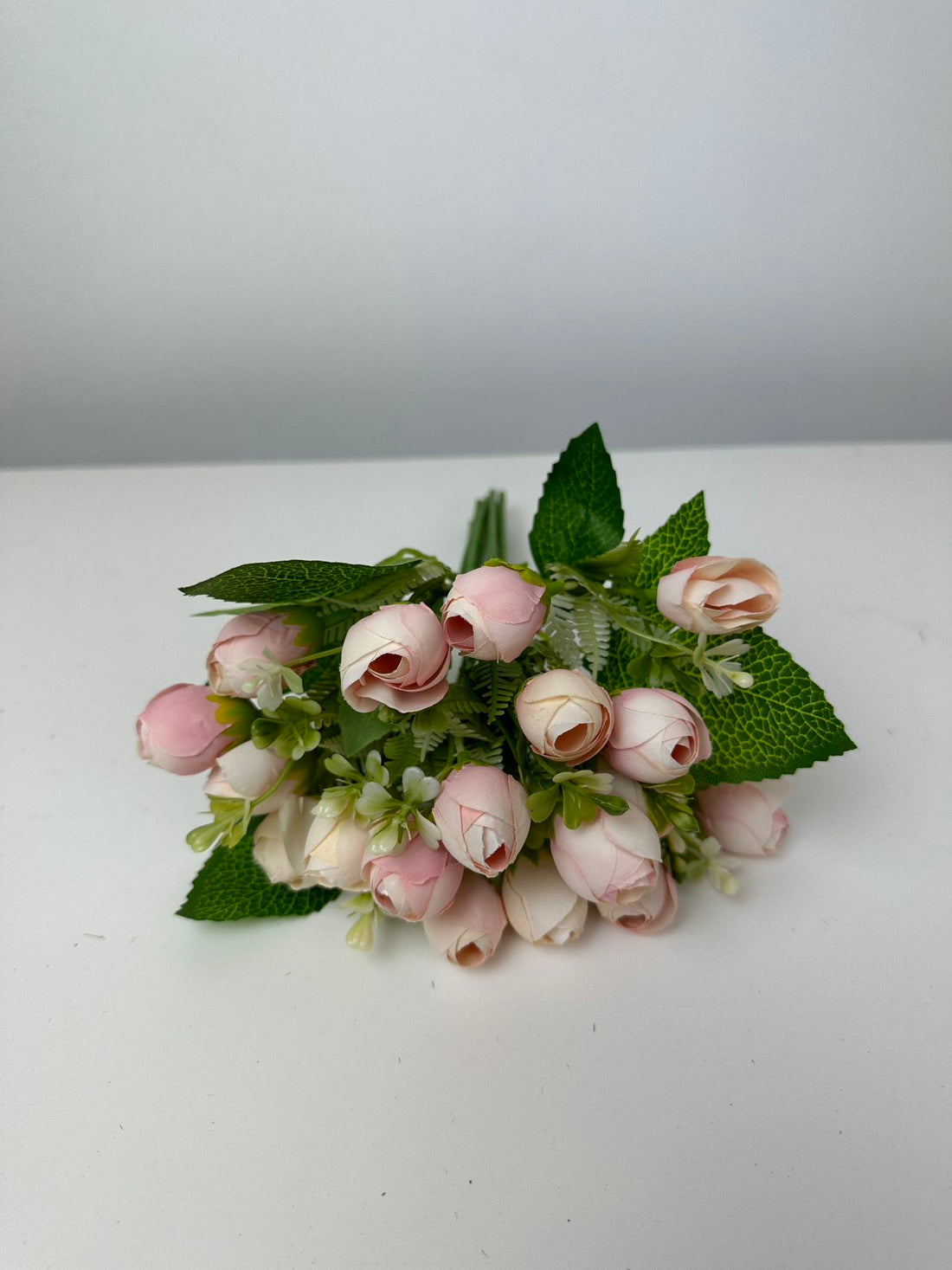 Изкуствени мини божури букет розово