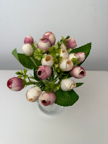 Изкуствени мини божури букет циклама