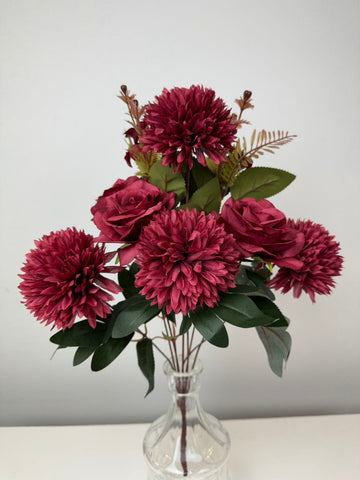 Хризантема с роза бордо