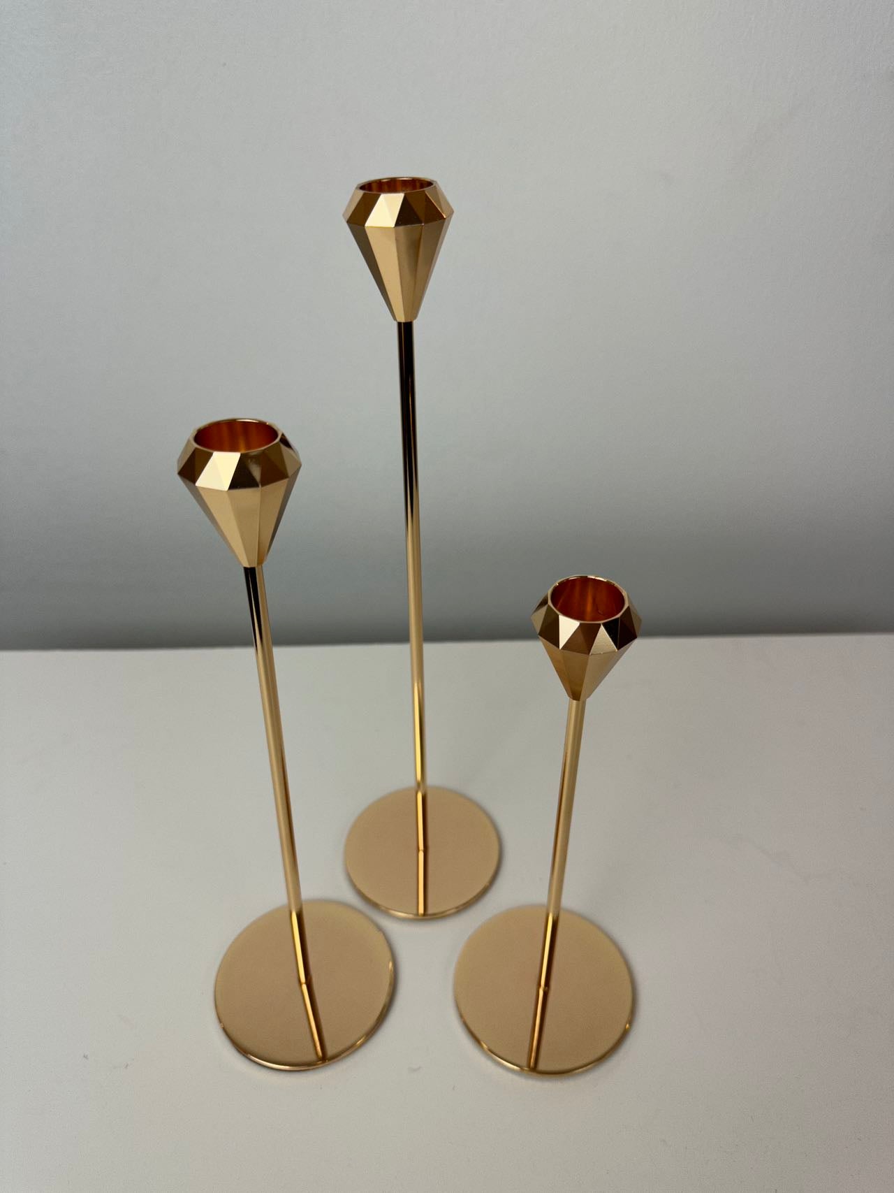 Свещник диамант к-т 3 бр