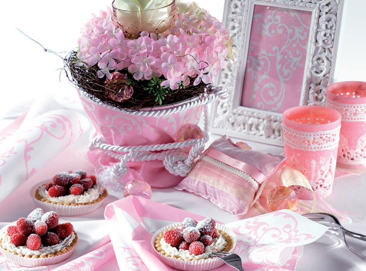 Салфетки mank pomp-pink-white