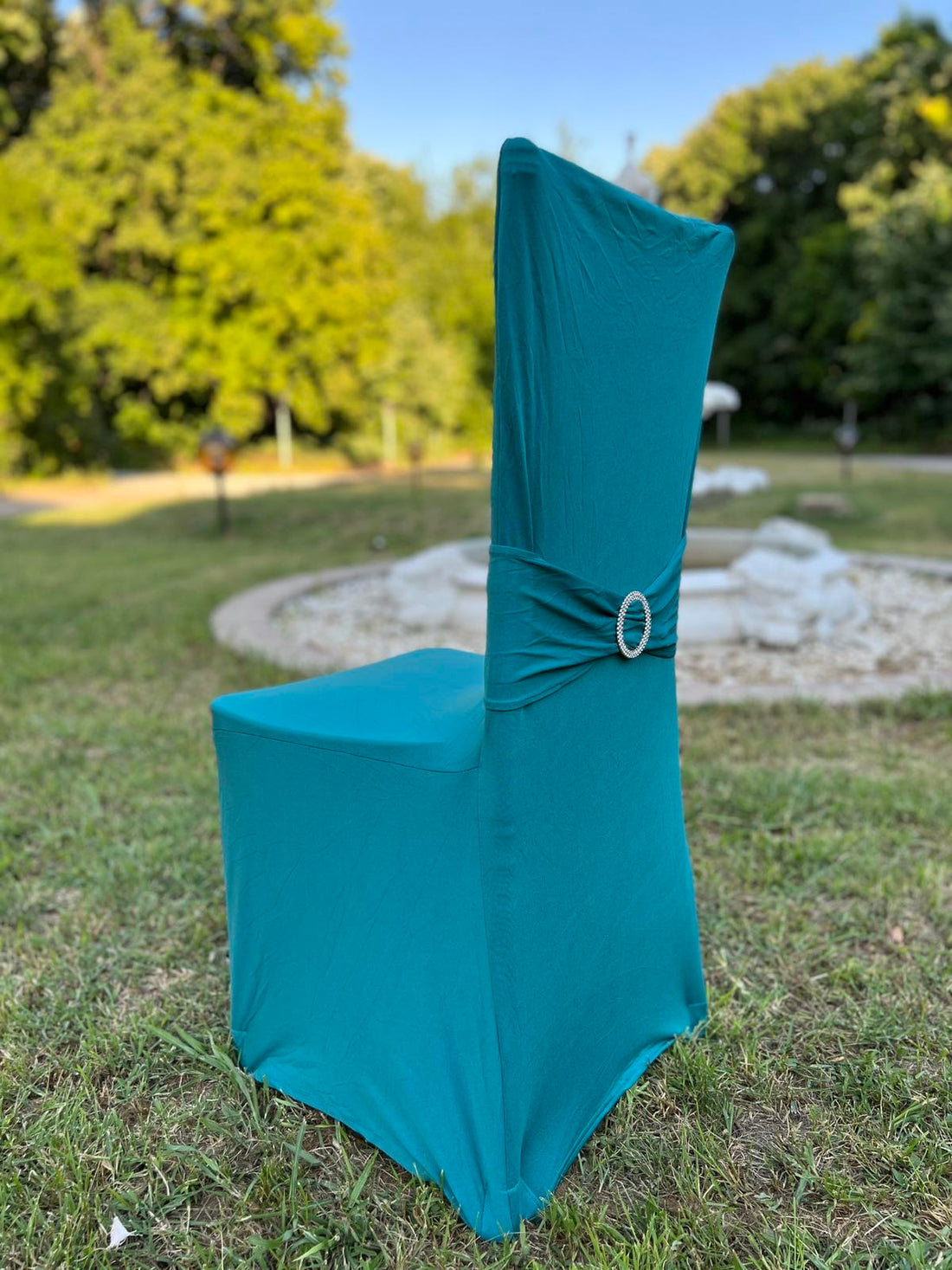 Калъф за стол с лента зелен