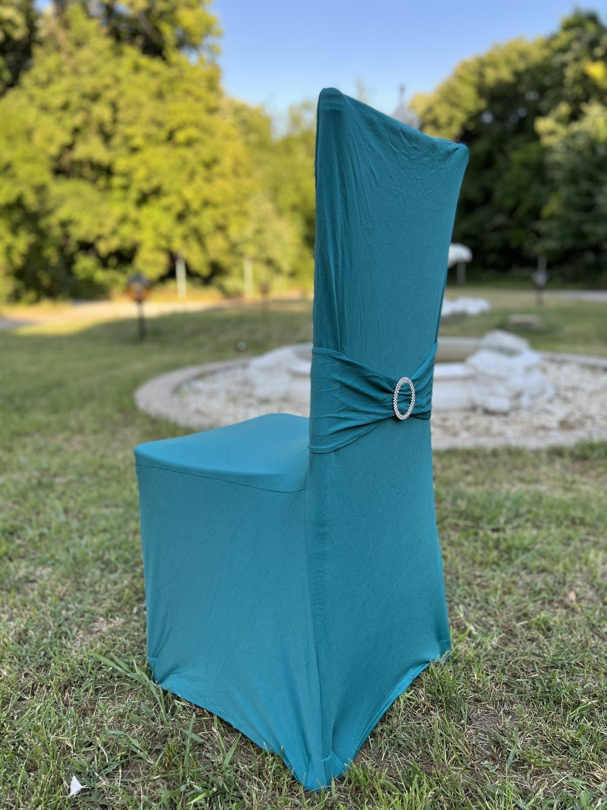 Калъф за стол с лента зелен