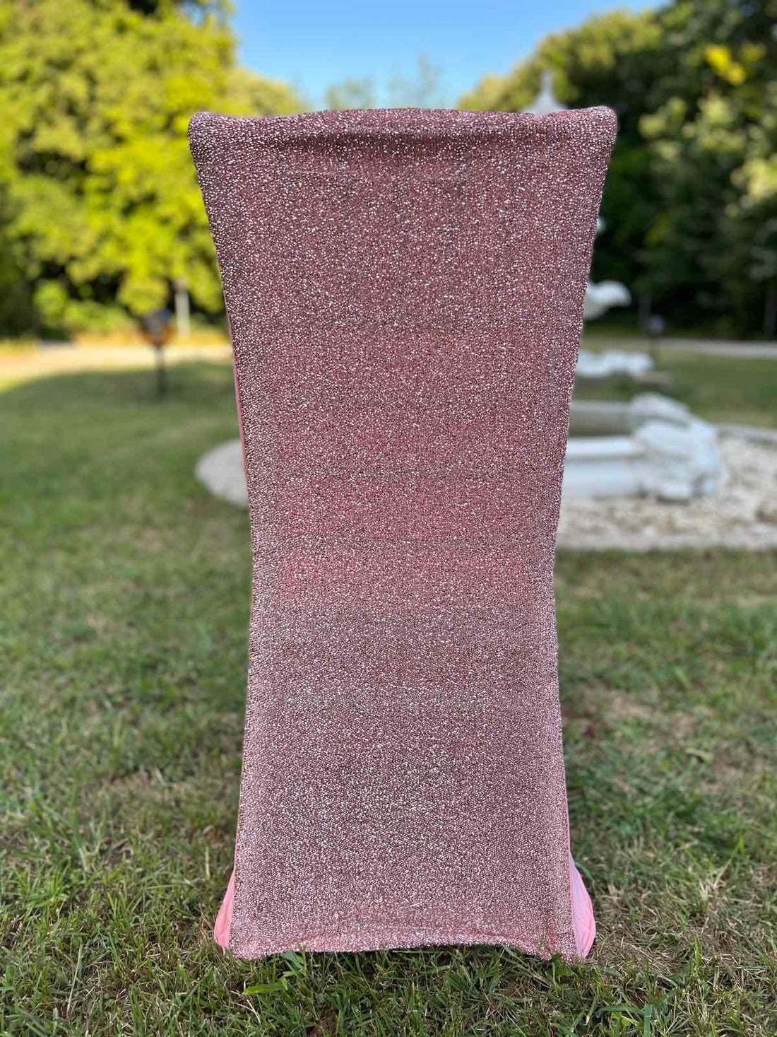 Калъф за стол гръб ламе розов