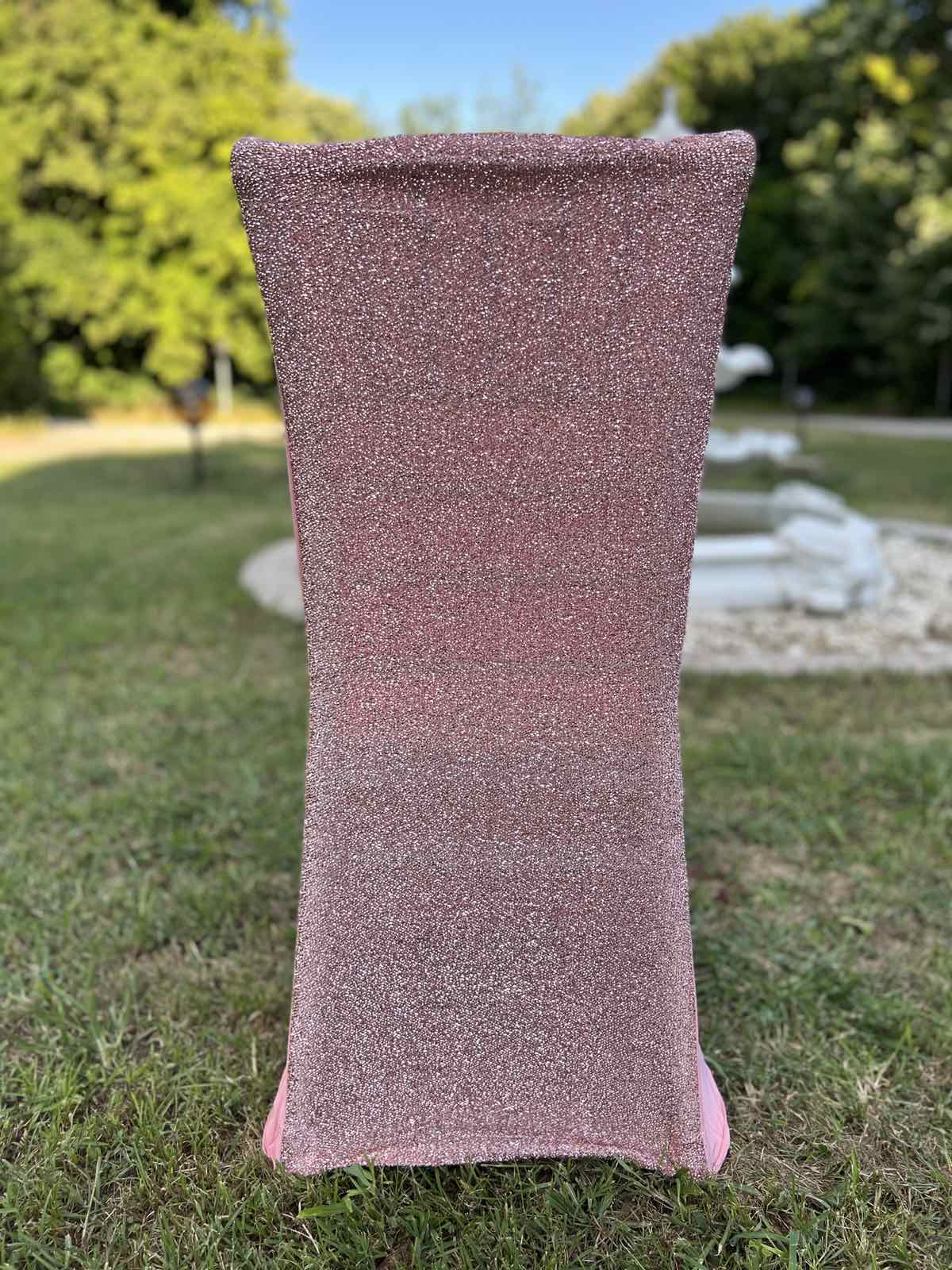 Калъф за стол гръб ламе розов