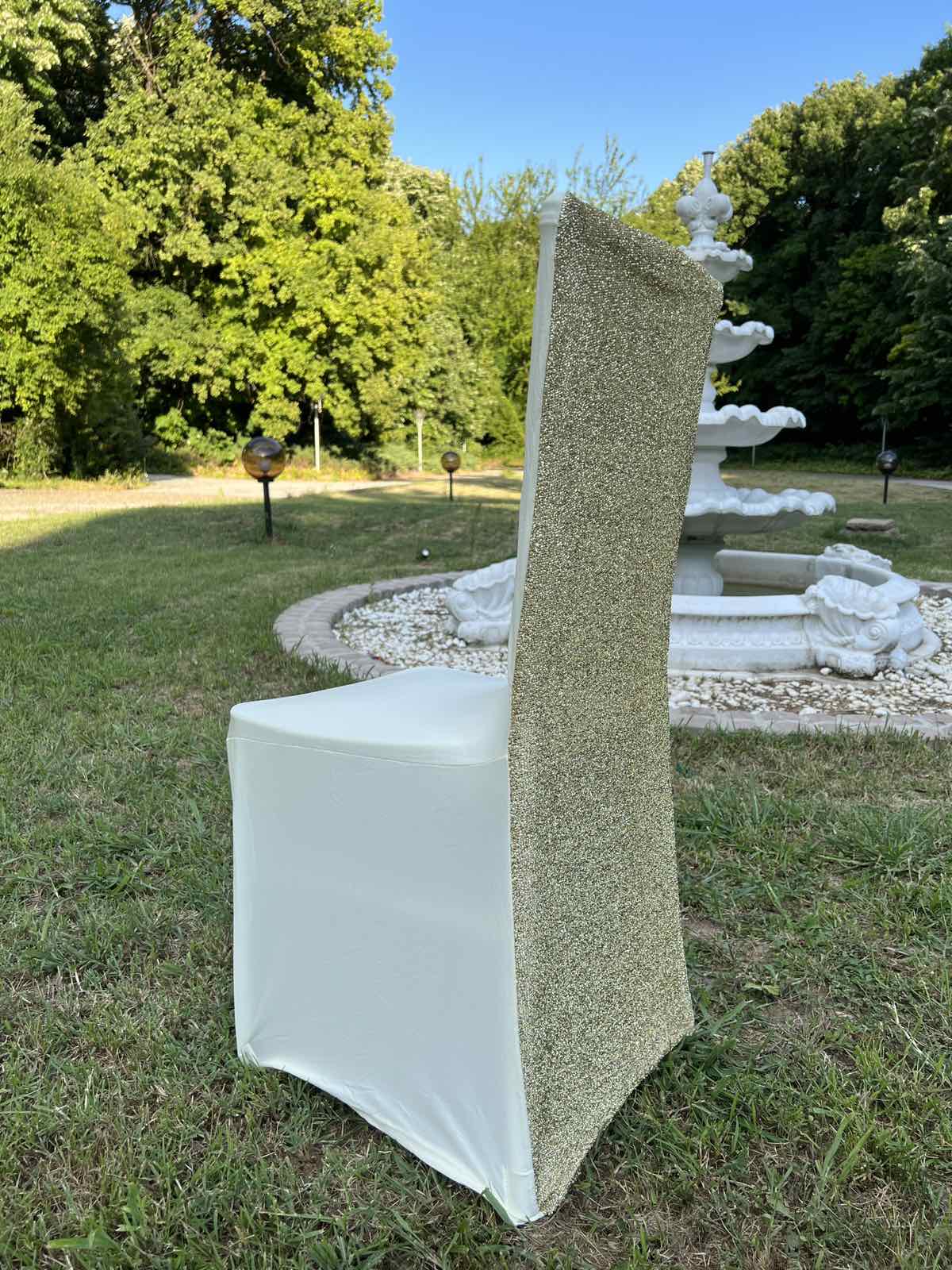 Калъф за стол гръб ламе златист