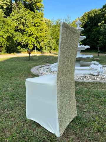 Калъф за стол гръб ламе златист