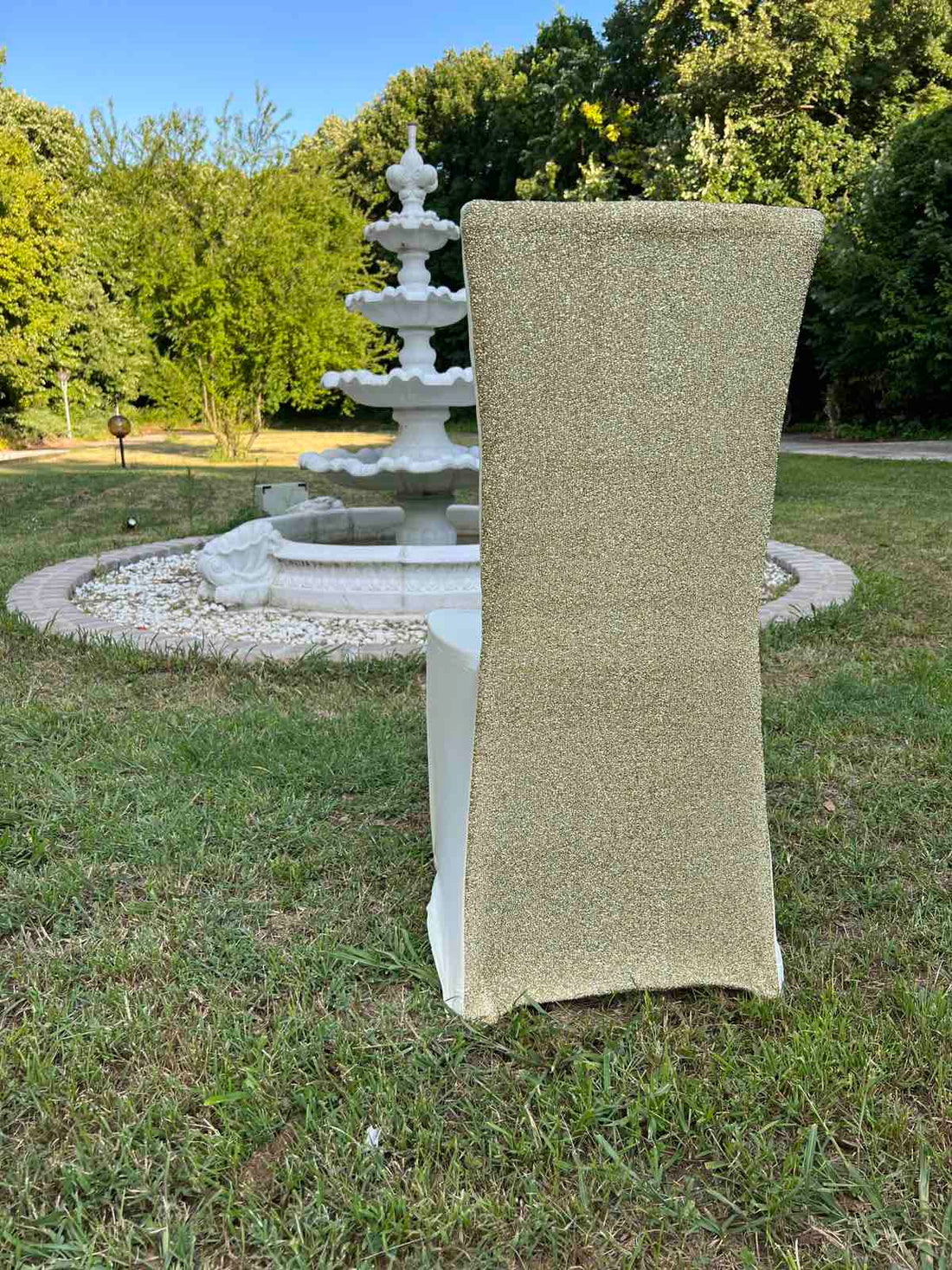 Калъф за стол гръб ламе златист