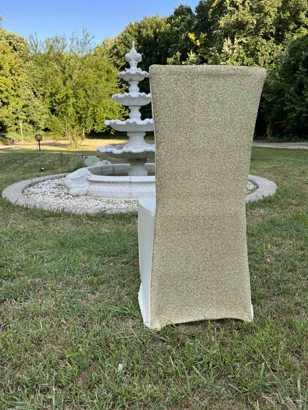 Калъф за стол гръб ламе златист