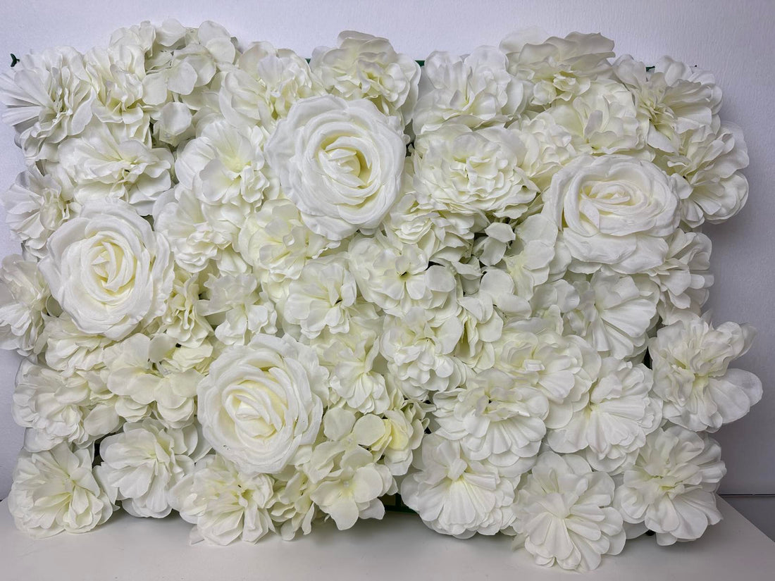 Пано с цветя-бяло 60/40